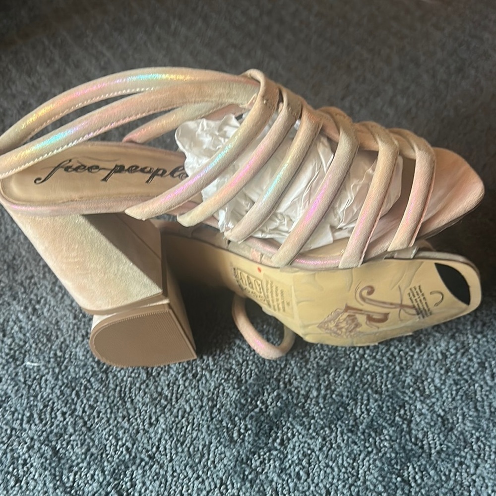 Free People Cream Heels with Strappy Design - Picture 3 of 4